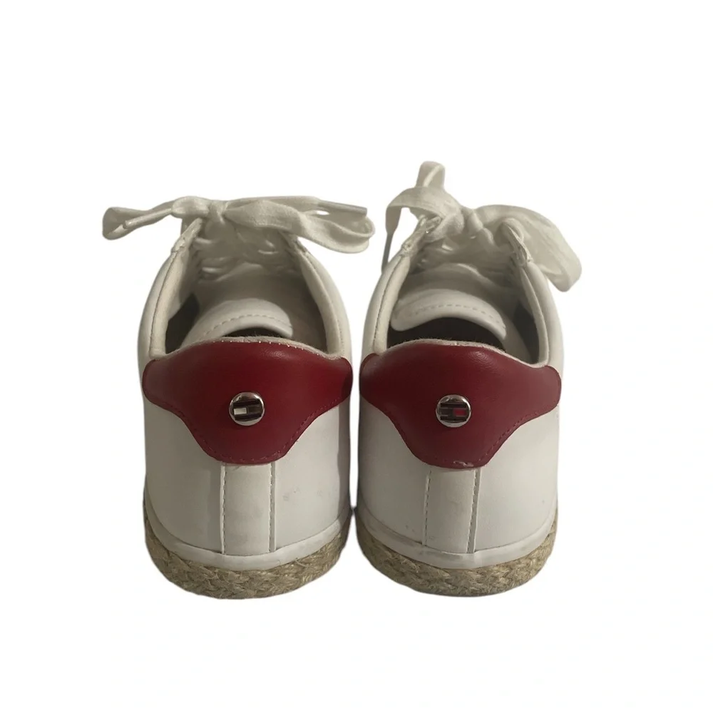 Tommy Hilfiger White/Red Low-Top Stripes Sneakers Women 8